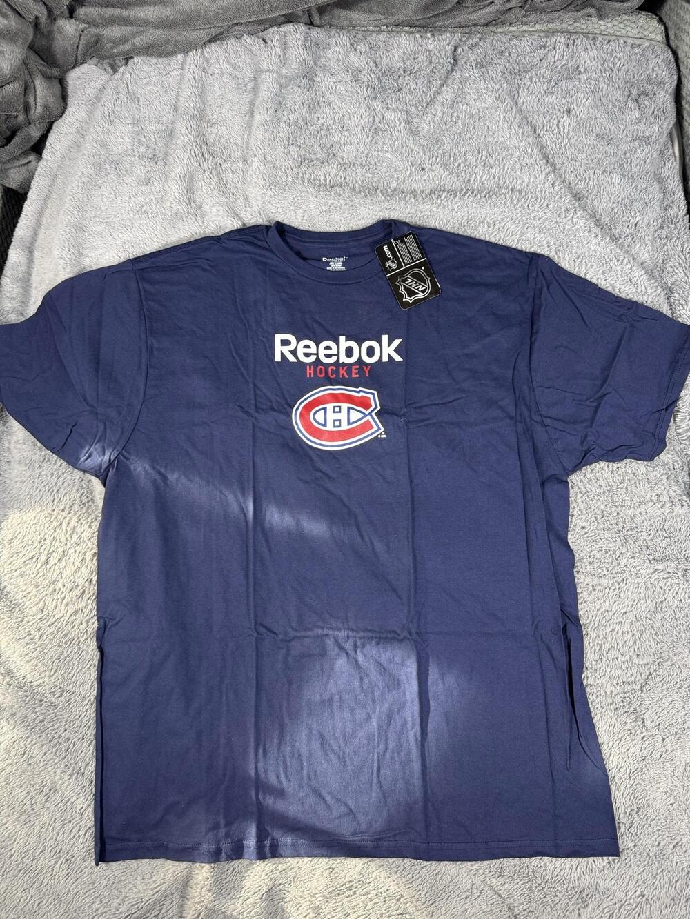 Montreal Canadiens Shirt Mens 2XL Blue NHL Hockey Reebok Tee Short Sleeve